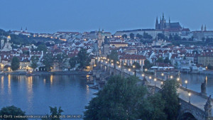 Město Praha - Pražský hrad, Karlův most, Vltava - 17.6.2025 v 04:15