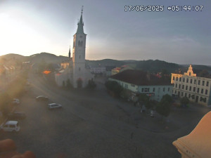 Město Kašperské Hory - Náměstí, koste sv. Markéty - 17.6.2025 v 05:45