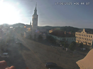 Město Kašperské Hory - Náměstí, koste sv. Markéty - 17.6.2025 v 06:45